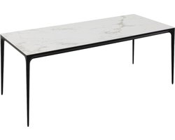 Goossens Eettafel Mundi - Keramiek - wit - 220 x 74 x 100 cm