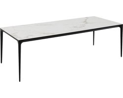 Goossens Eettafel Mundi - Keramiek - wit - 240 x 74 x 100 cm