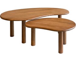 Goossens Elan Salontafel - Hout - 110 x 39 x 60 cm - Rond - bruin