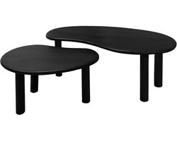 Goossens Elan Salontafel - Hout - 110 x 39 x 60 cm - Rond - zwart
