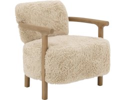 Goossens Fauteuil Bloss - Teddy Stof - Wit
