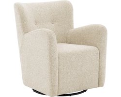 Goossens Fauteuil Brownie - Stof - Wit