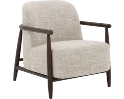Goossens Fauteuil Fuzz - Stof - Bruin