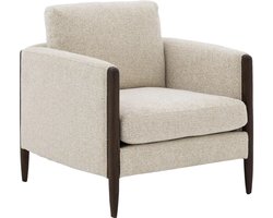 Goossens Fauteuil Handsome - Stof - Beige