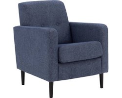 Goossens Fauteuil Hipp - Stof - Blauw