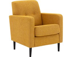 Goossens Fauteuil Hipp - Stof - Geel