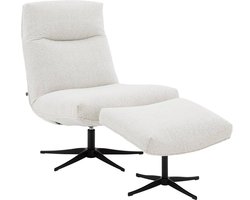 Goossens Fauteuil Isla - Stof - Wit