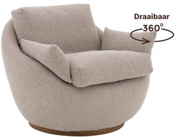 Goossens Fauteuil Lazy - Stof - Bruin