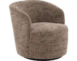 Goossens Fauteuil Milk - Stof - Bruin