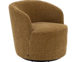 Goossens Fauteuil Milk - Stof - Bruin