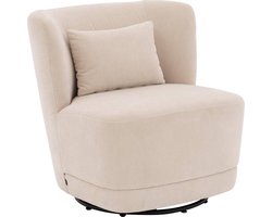 Goossens Fauteuil Ted - Velvet - Wit
