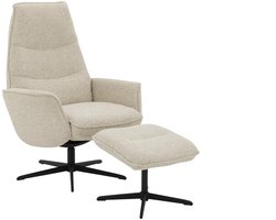 Goossens Fauteuil Tusla - Met Armleuning - Stof - Beige