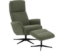 Goossens Fauteuil Zenica - Met Armleuning - Stof - Groen