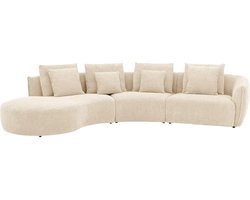 Goossens Fay Hoekbank - Stof - Beige - 364 x 85 x 203 cm - Links