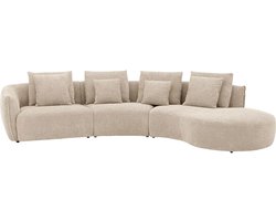 Goossens Fay Hoekbank - Stof - Beige - 364 x 85 x 203 cm - Rechts