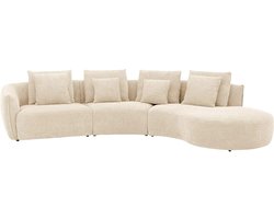 Goossens Fay Hoekbank - Stof - Beige - 364 x 85 x 203 cm - Rechts
