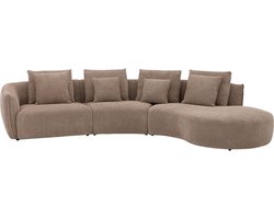 Goossens Fay Hoekbank - Stof - Bruin - 364 x 85 x 203 cm - Rechts