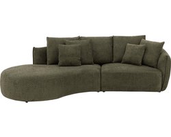 Goossens Fay Hoekbank - Stof - Groen - 294 x 85 x 164 cm