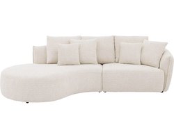 Goossens Fay Hoekbank - Stof - Wit - 292 x 85 x 164 cm - Links