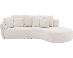 Goossens Fay Hoekbank - Stof - Wit - 294 x 85 x 164 cm - Rechts