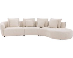 Goossens Fay Hoekbank - Stof - Wit - 364 x 85 x 203 cm - Rechts