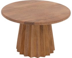 Goossens Felicia Salontafel - Hout - 60 x 37 x 60 cm - Rond - bruin