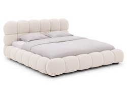 Goossens Gestoffeerd Bedframe Cloud, 180 x 210 cm Stof Ahenk 9851 beige