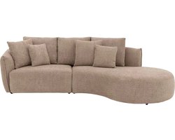 Goossens Hoekbank - Stof - Bruin - 294 x 85 x 164 cm - Rechts