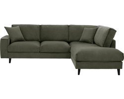 Goossens Hoekbank - Stof - Groen - 263 x 93 x 208 cm