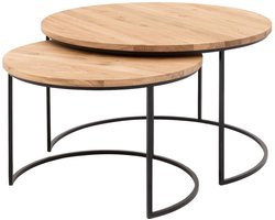 Goossens Iras Salontafel - Hout - 75 x 45 x 75 cm - Rond - blank