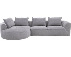 Goossens Jade Hoekbank - Stof - Grijs - 347 x 83 x 190 cm