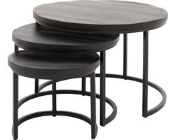Goossens Jelle Salontafel - Hout - 73 x 44 x 73 cm - Rond - zwart