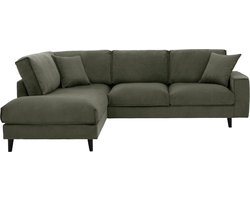 Goossens Jonas Hoekbank - Stof - Groen - 263 x 93 x 208 cm