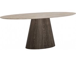 Goossens Karina Eettafel - Travertine - 230 x 76 x 115 cm - Ovaal