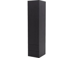 Goossens Kast Systeem Malaga - Module 4 Links (2x Naad Beneden) 1x Draaideur En Ladenblok - Eiken - Zwart
