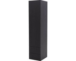 Goossens Kast Systeem Malaga, Module 4 Links (2x Naad Beneden) 1x Draaideur En Ladenblok - Hout Zwart