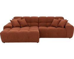 Goossens Kubus Hoekbank - Stof - Oranje - 311 x 90 x 200 cm