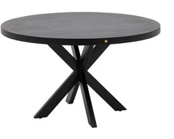 Goossens Lecca Eettafel - Hout - 130 x 76 x 130 cm - Rond - zwart