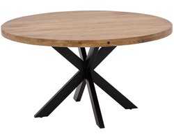 Goossens Lecca Eettafel - Hout - 140 x 76 x 140 cm - Rond - bruin