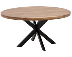 Goossens Lecca Eettafel - Hout - 150 x 76 x 150 cm - Rond - bruin