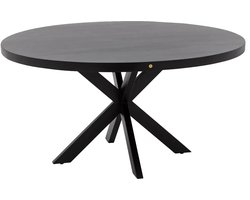 Goossens Lecca Eettafel - Hout - 150 x 76 x 150 cm - Rond - zwart