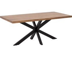 Goossens Lecca Eettafel - Hout - 180 x 76 x 90 cm - Rechthoek - bruin