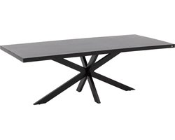 Goossens Lecca Eettafel - Hout - 220 x 76 x 100 cm - Rechthoek - zwart
