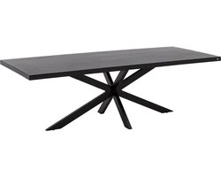 Goossens Lecca Eettafel - Hout - 240 x 76 x 100 cm - Rechthoek - zwart