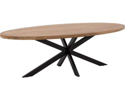 Goossens Lecca Eettafel - Hout - 240 x 76 x 110 cm - Rond - bruin