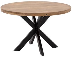 Goossens Lecce Eettafel - Hout - 120 x 76 x 120 cm - Rond - bruin
