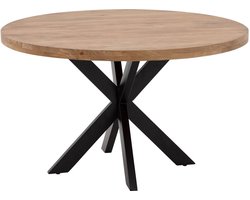 Goossens Lecce Eettafel - Hout - 130 x 76 x 130 cm - Rond - bruin