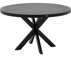 Goossens Lecce Eettafel - Hout - 130 x 76 x 130 cm - Rond - zwart