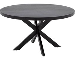 Goossens Lecce Eettafel - Hout - 140 x 76 x 140 cm - Rond - zwart