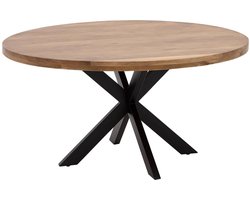 Goossens Lecce Eettafel - Hout - 150 x 76 x 150 cm - Rond - bruin